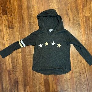 Random Hearts Girls Pull Over With Metallic Stars, Big Girls Size Large